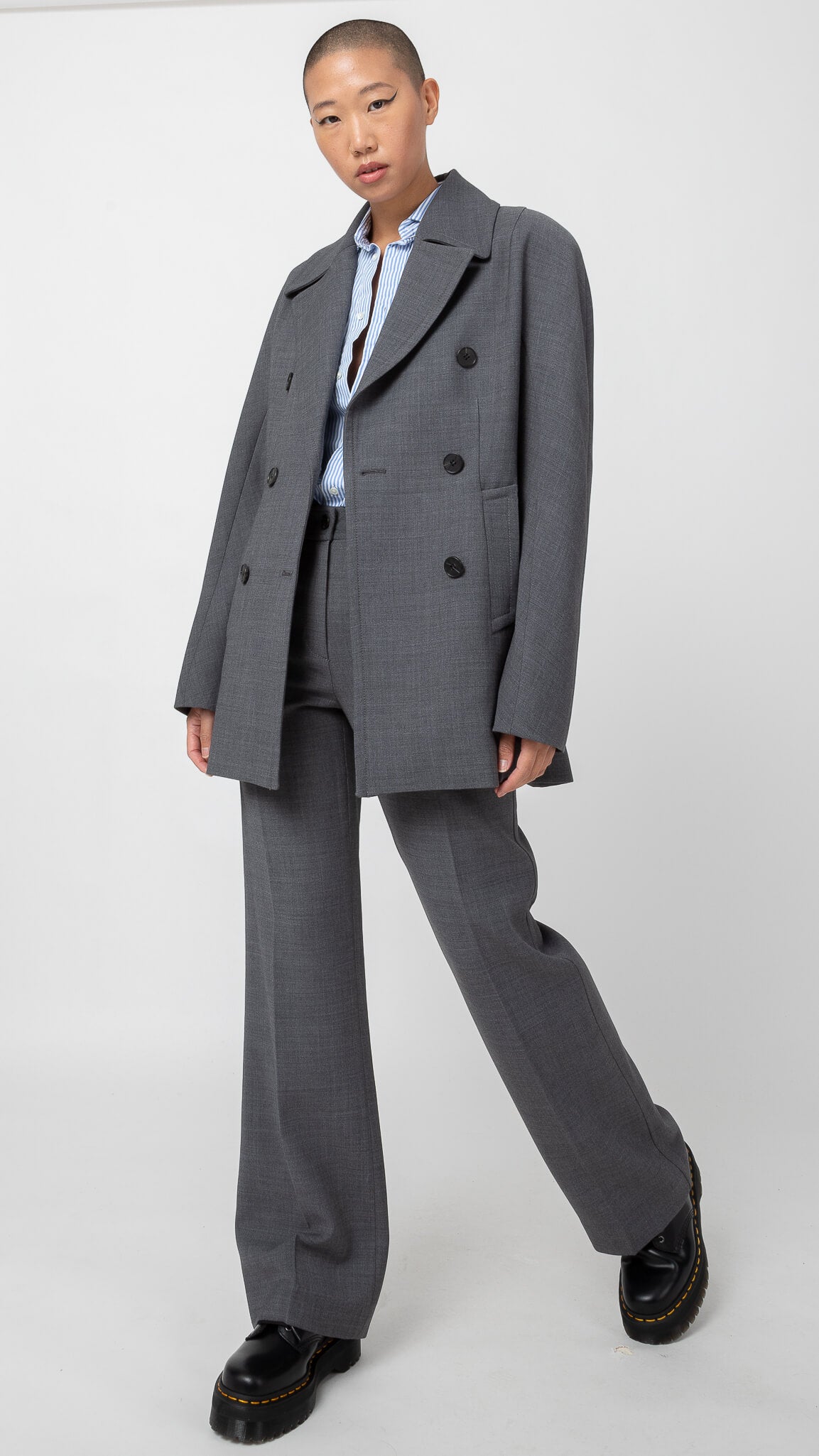 Double-Breasted Pont Neuf Jacket - Luxury Grey