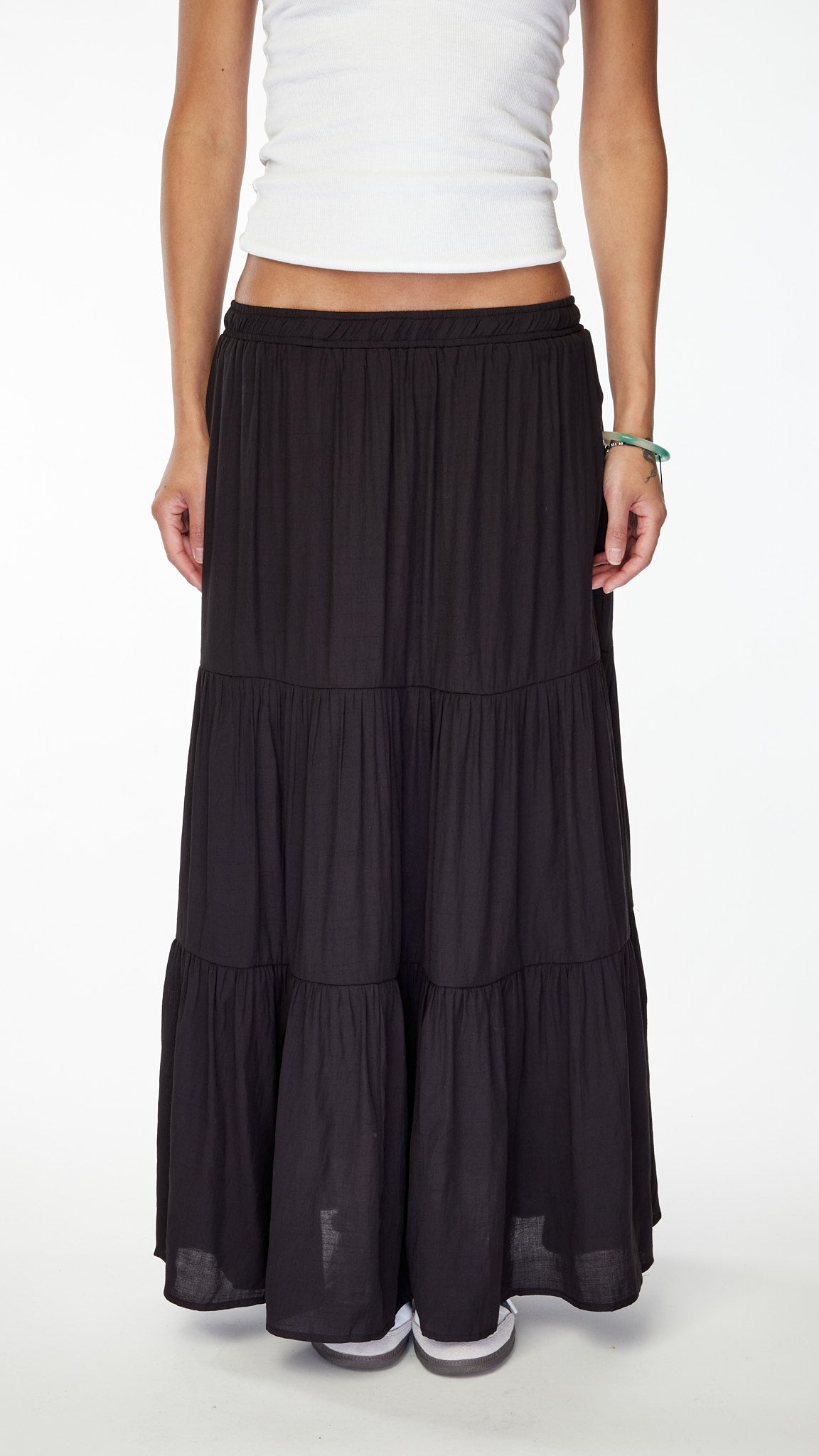 Cotton black 2024 flowy skirt