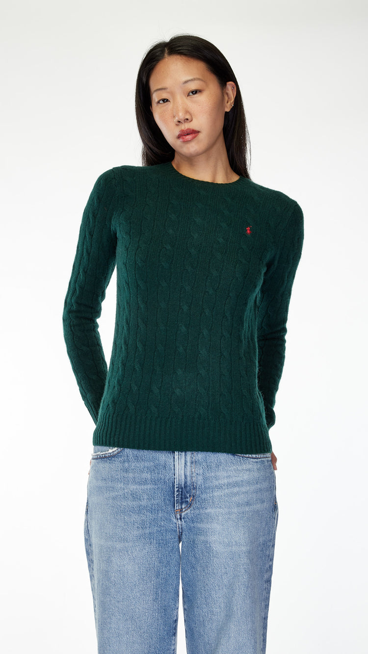 Green Knit Wool Cashmere Sweater