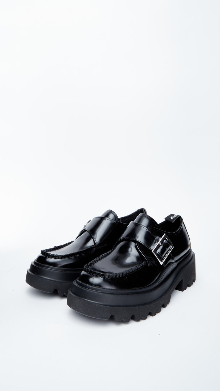 Black Platform Derby Loafers