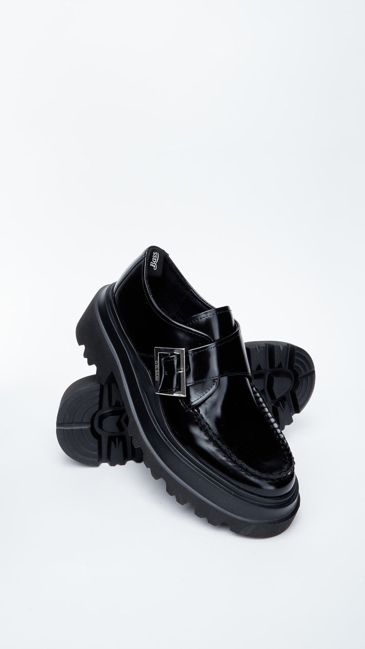 Black Platform Derby Loafers