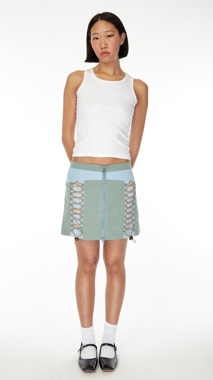 Seafoam Bungee Zip Skirt