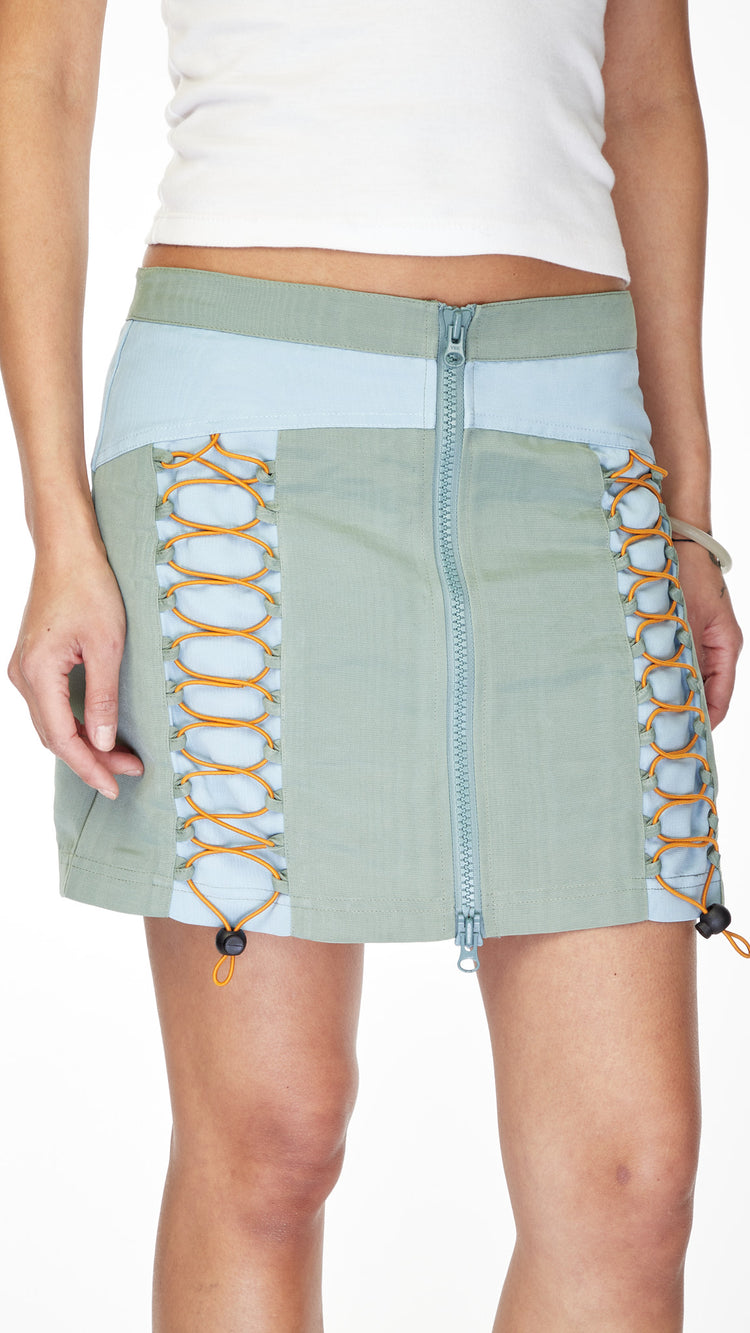 Seafoam Bungee Zip Skirt