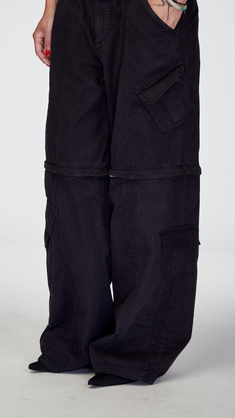 Pantalon Noir Zippé Y2K