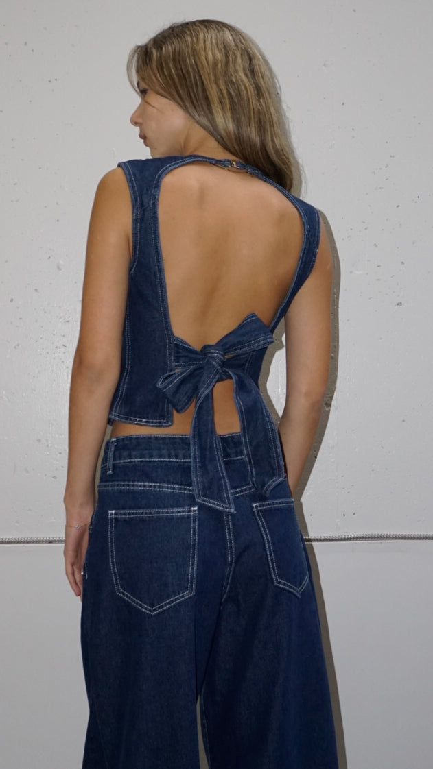 Blue Denim Country Side Top