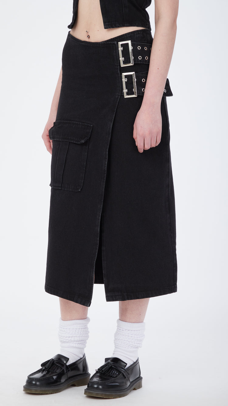 Charcoal Monica Midi Skirt