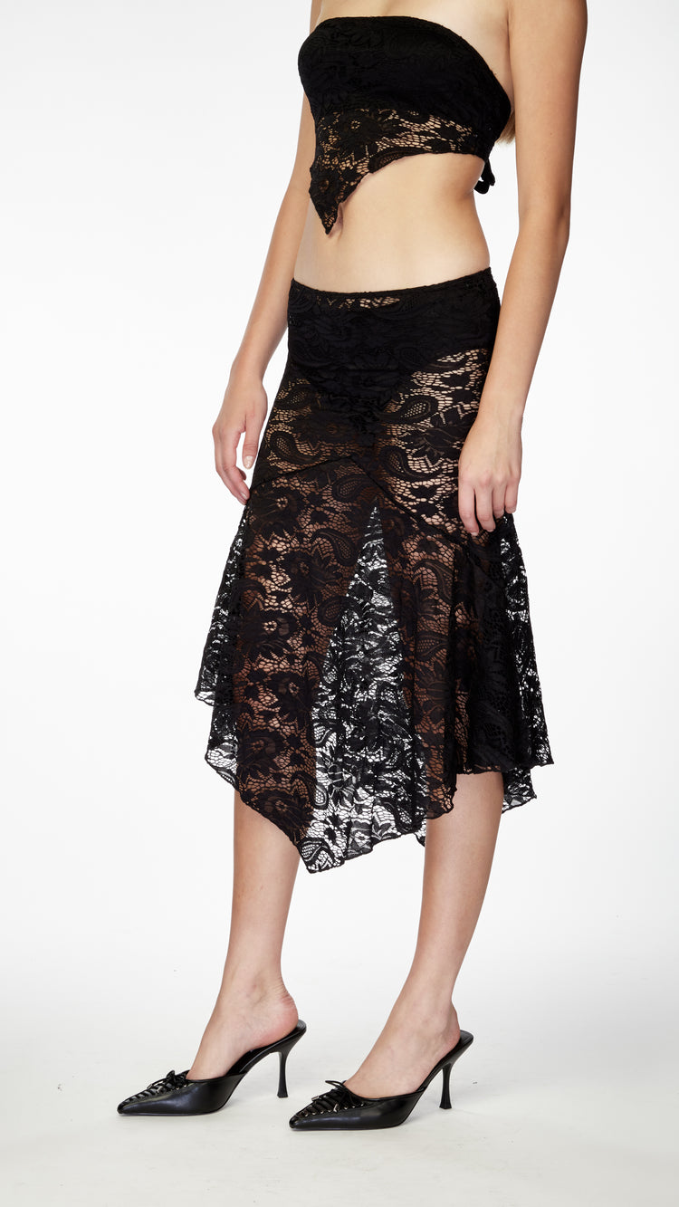 Black Vana Midi Skirt