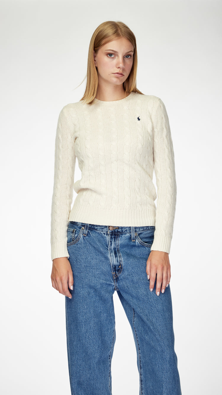 Cream Cable Wool Cashmere Sweater
