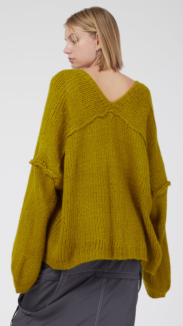 Green Oversized Knit Cardigan