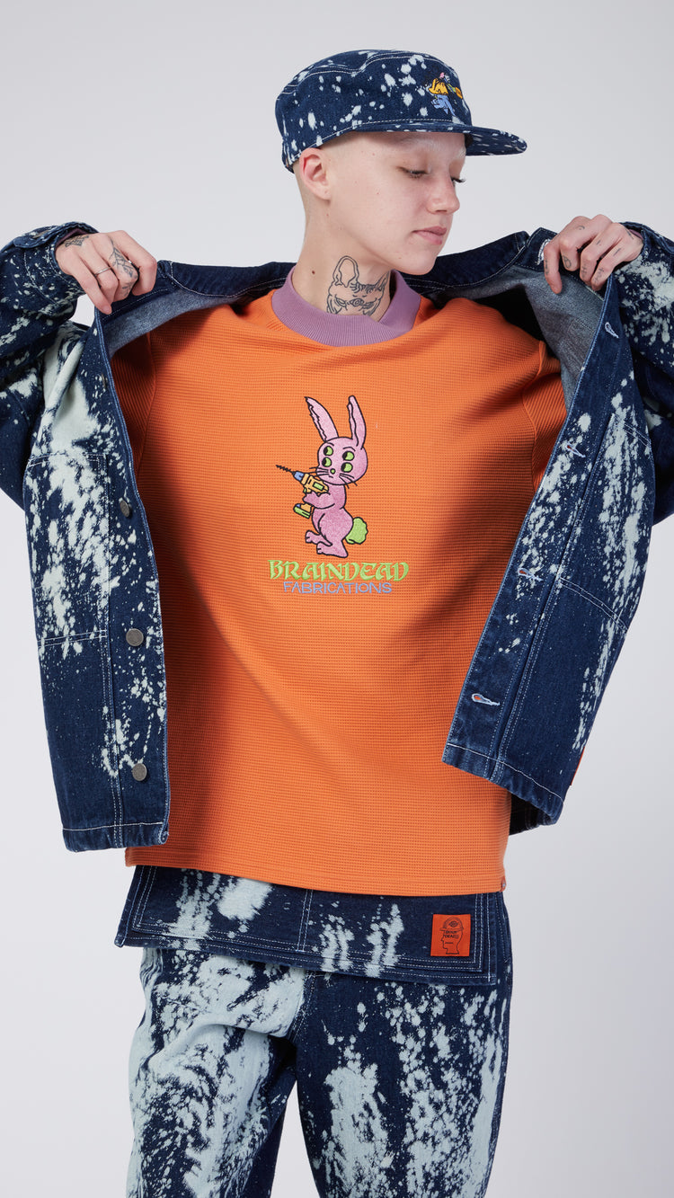 Bunny Drill Embroidered Mock Neck Long Sleeve