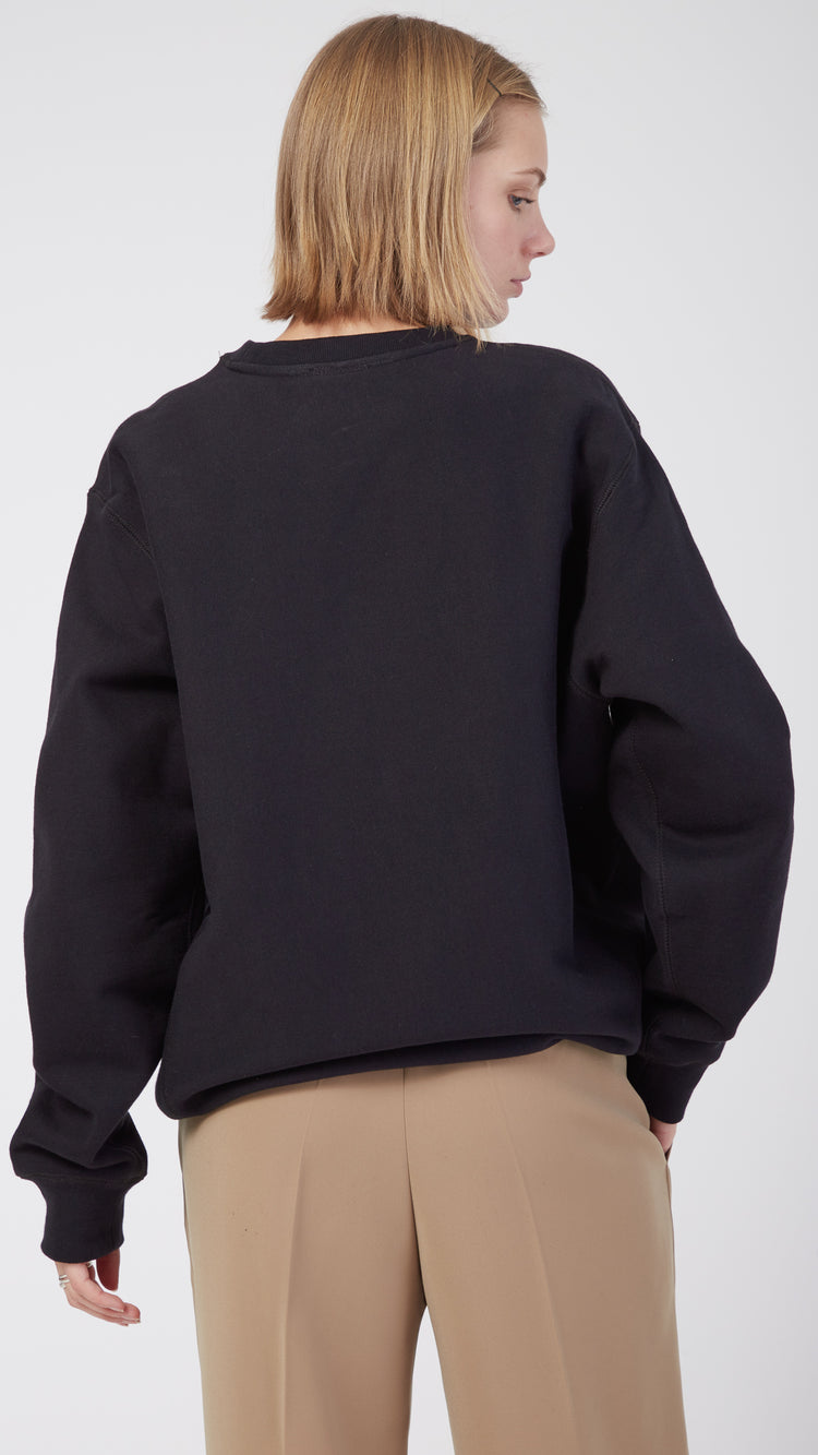Black Midtown Heavyweight Embroidered Crew