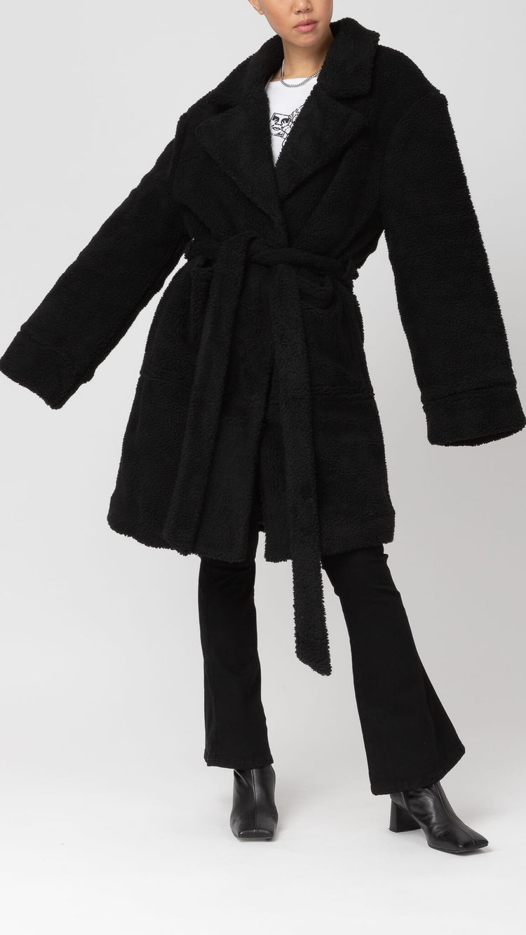 Black Sherpa Teddy Coat