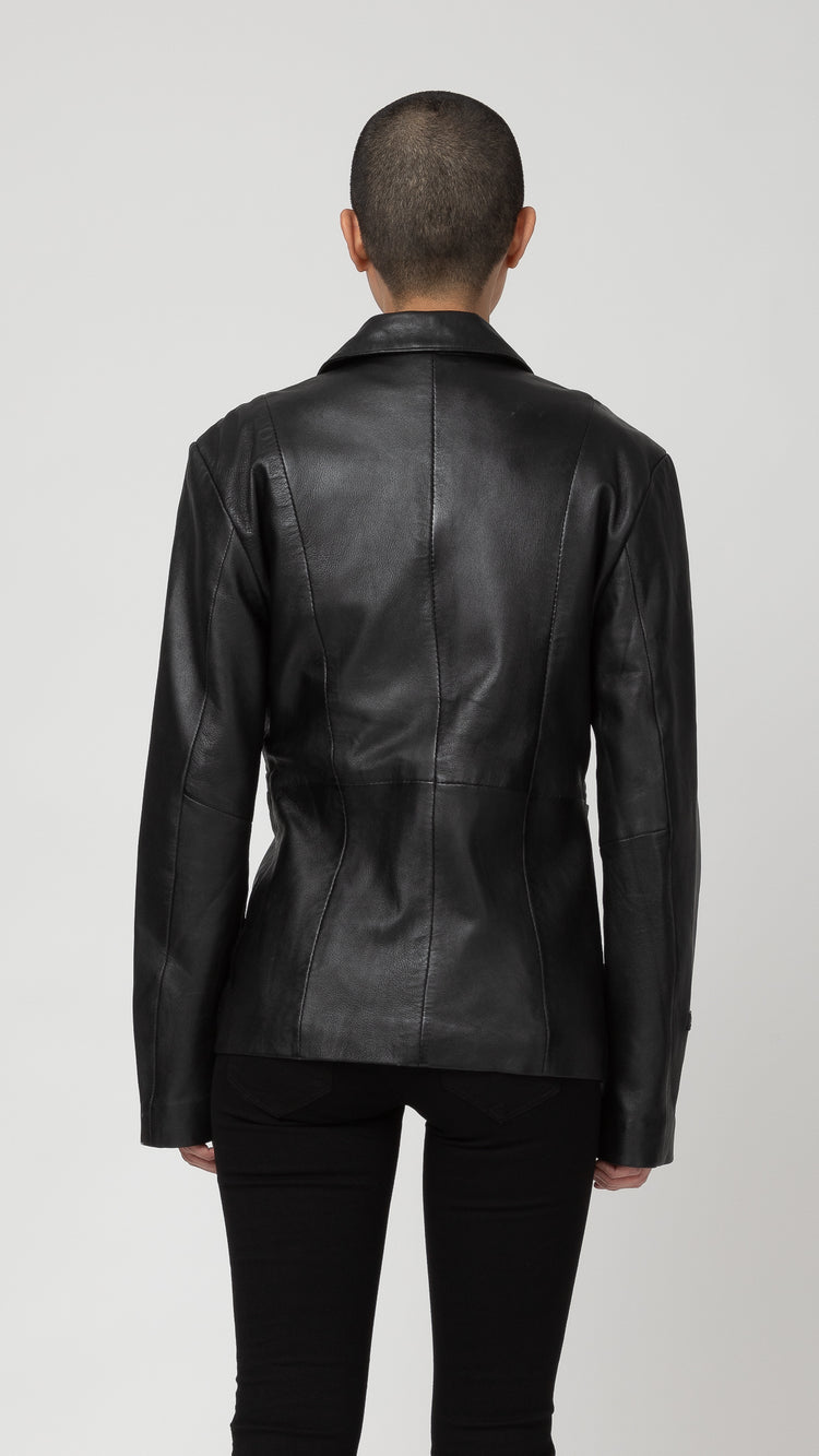 Black Leather Blazer