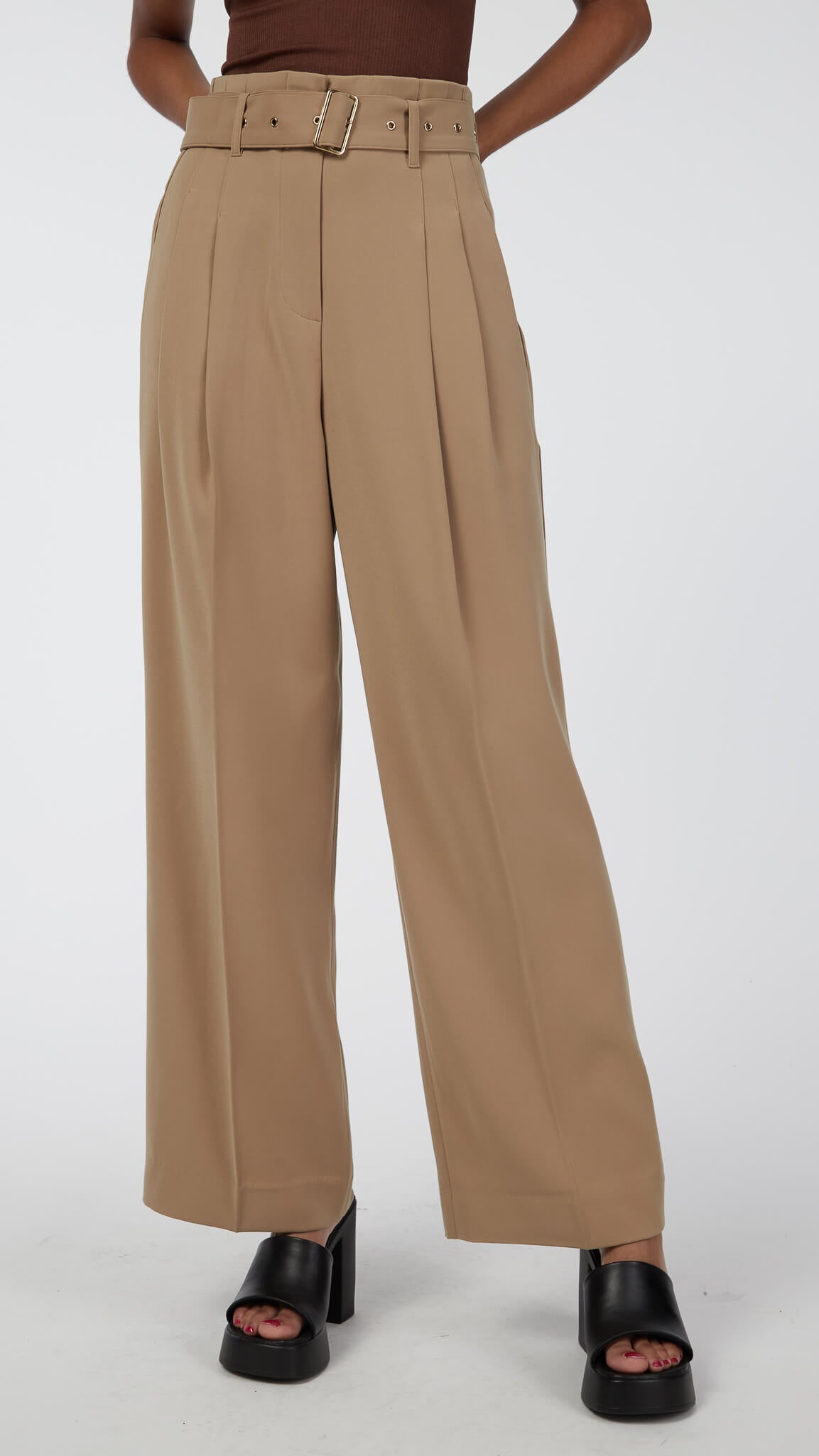 Beige Elle Belt Pant