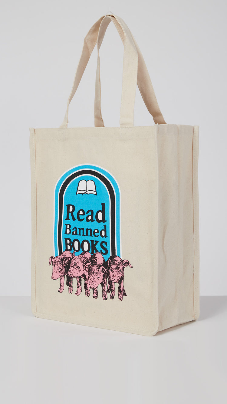 Natural Banned Books Tote