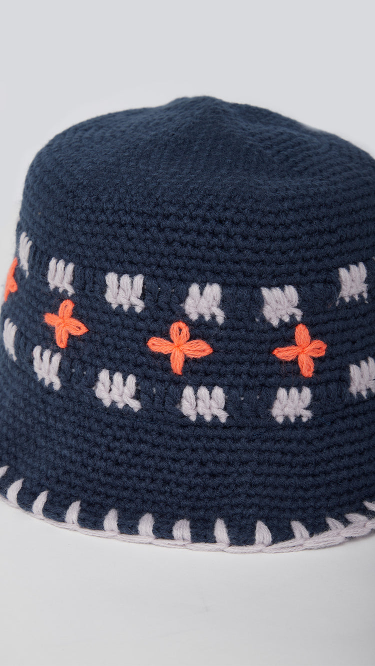 Knit Bucket Hat Navy