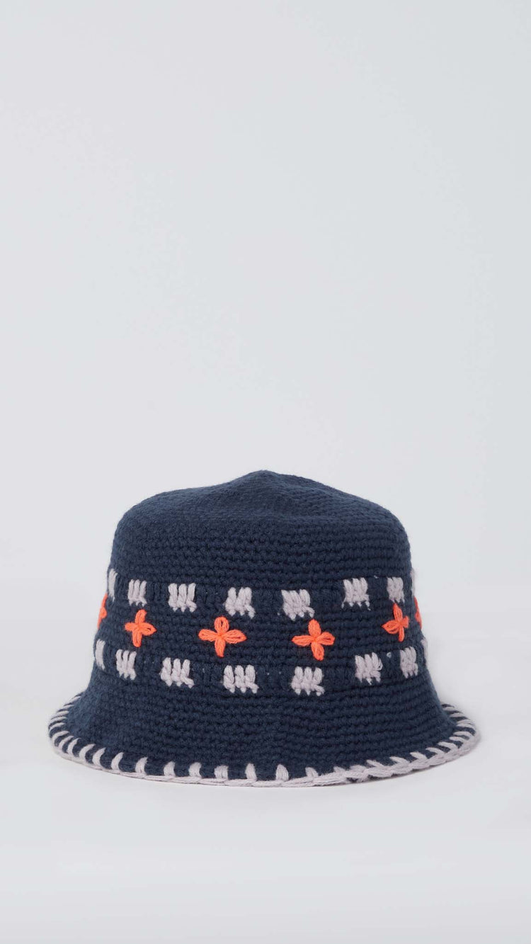 Knit Bucket Hat Navy