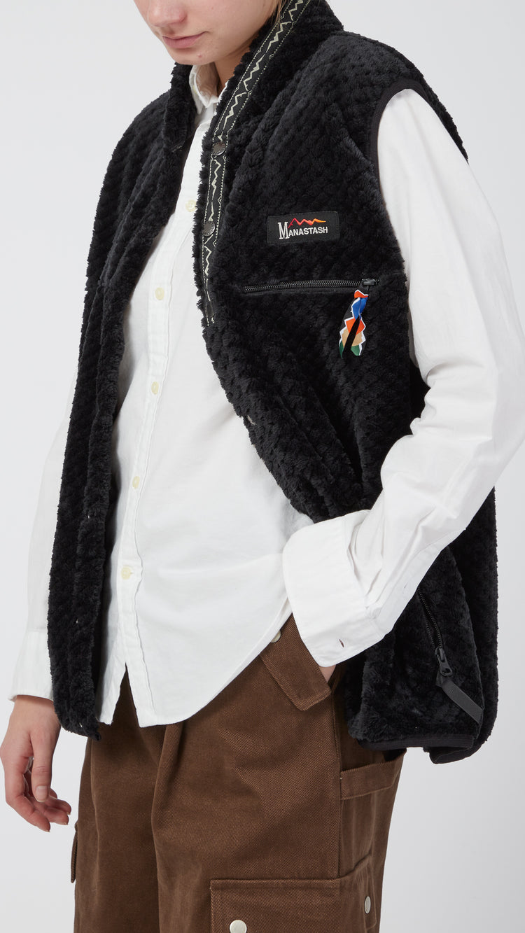 Black Thermal Fleece Vest
