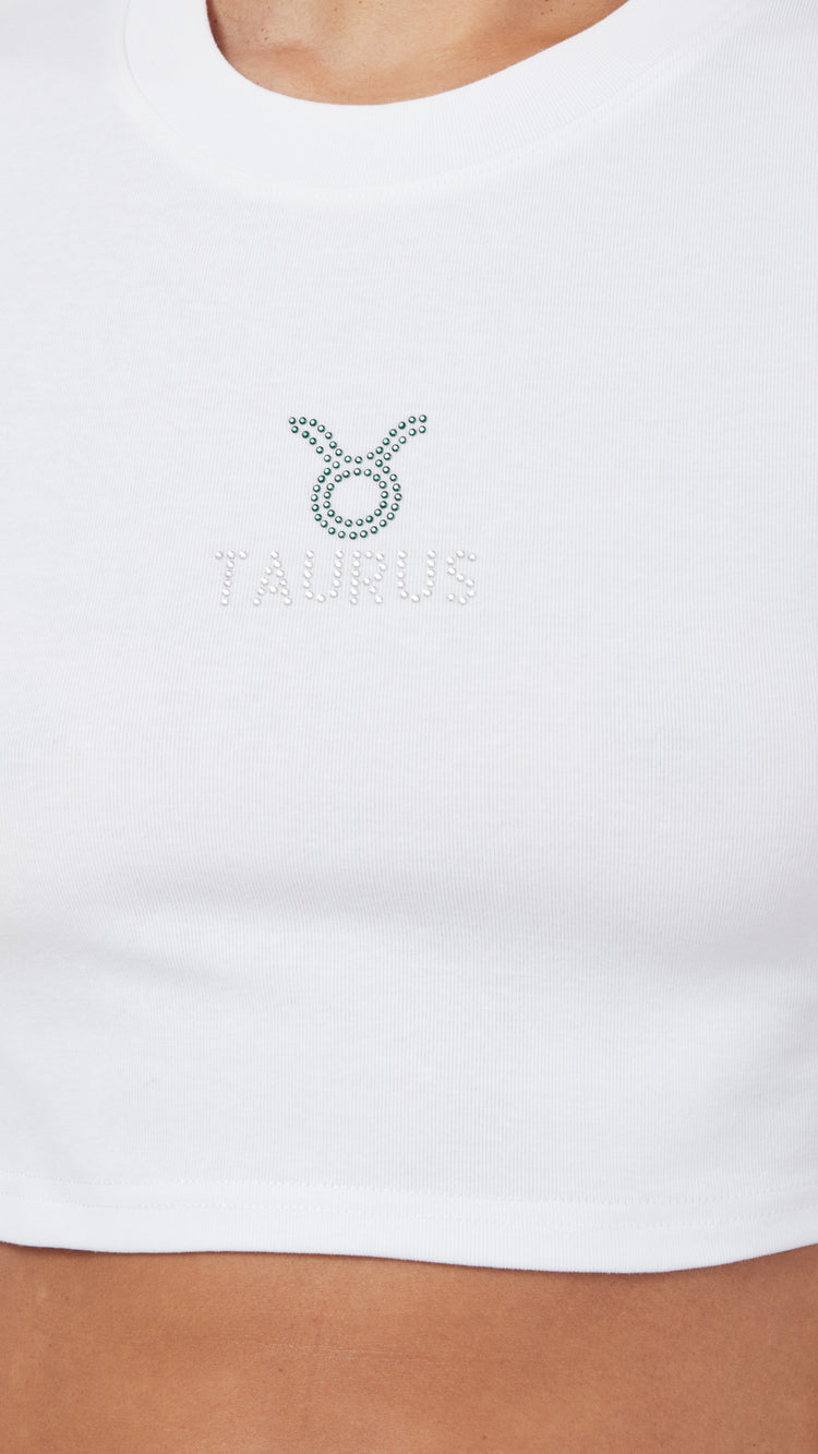 White Zodiac Tee Taurus