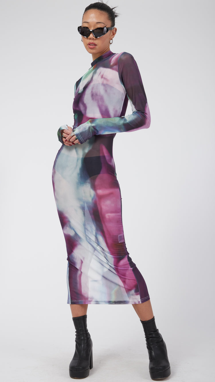 Purple Phoenix Midi Dress