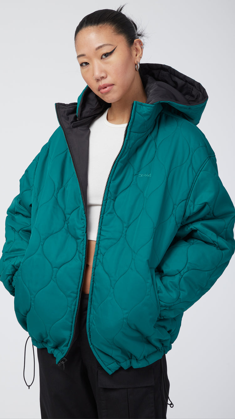Green Reversible Quilted Jacket