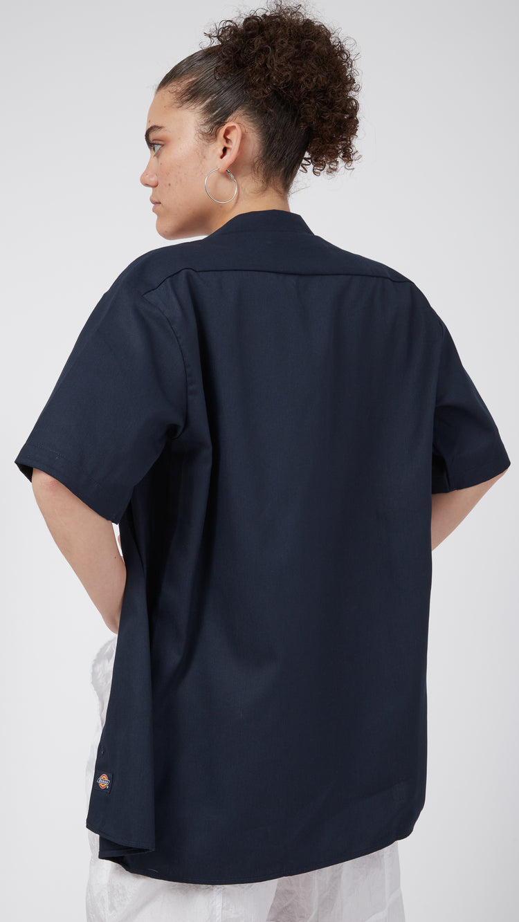 Chemise de travail à manches courtes bleu marine foncé Big & Tall