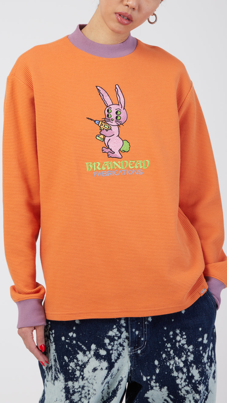Bunny Drill Embroidered Mock Neck Long Sleeve
