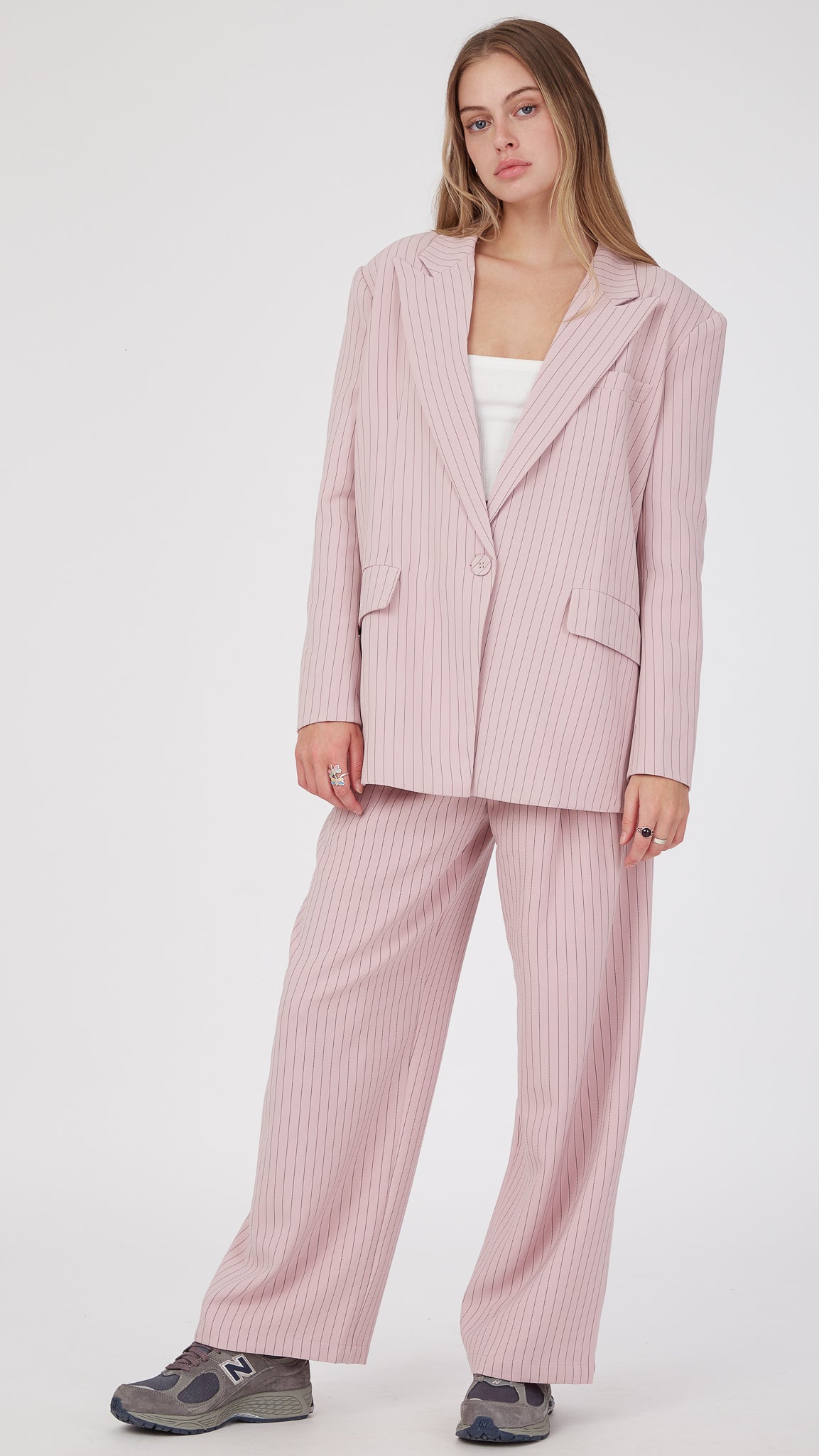 Pink deals pinstripe blazer