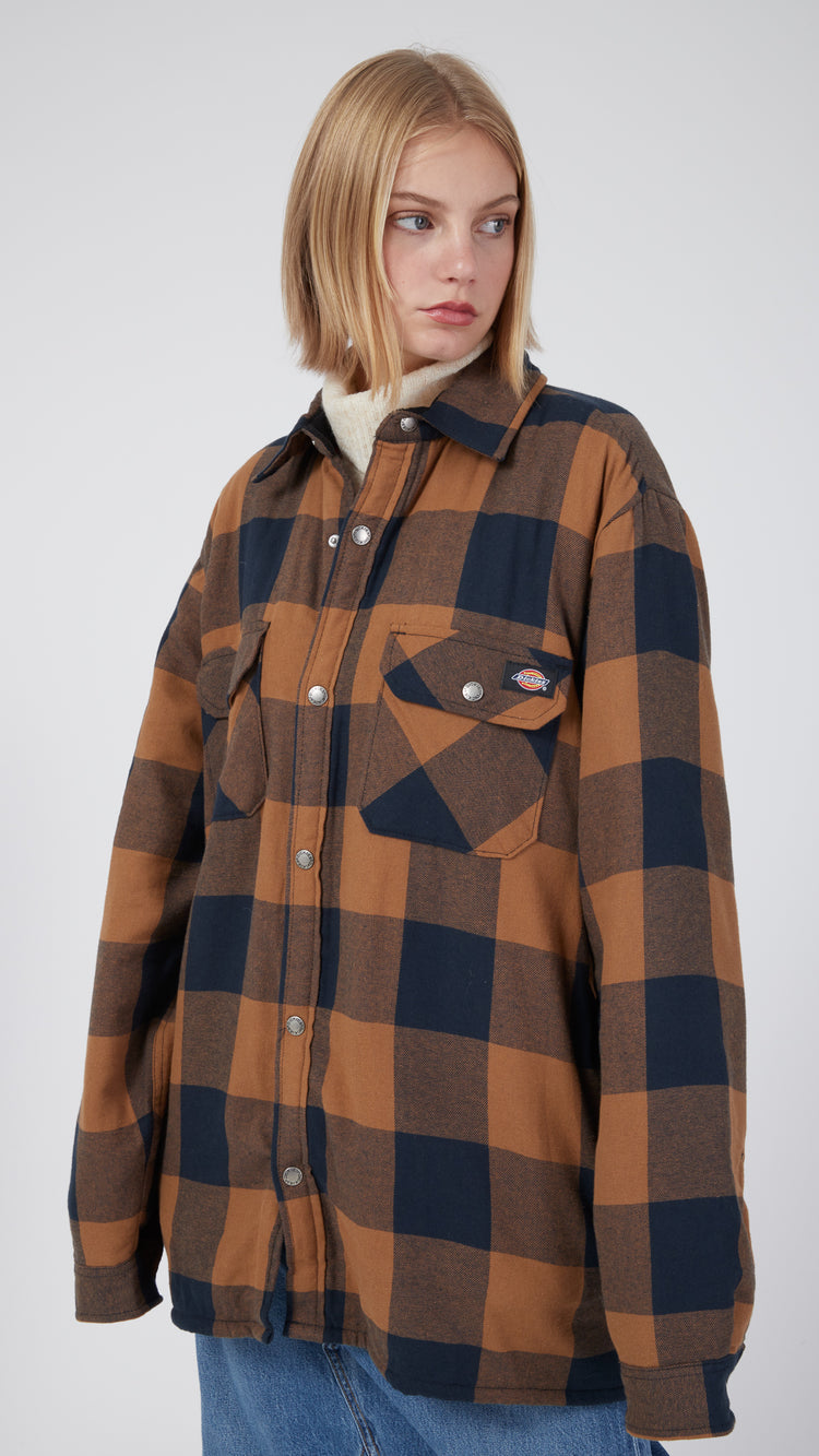 Brown Flannel Fleece Work Jacket