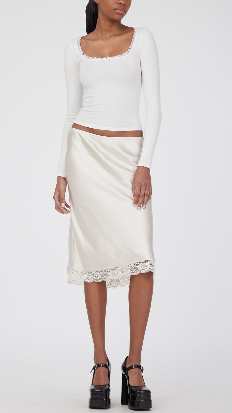 Ivory Resira Midi Skirt