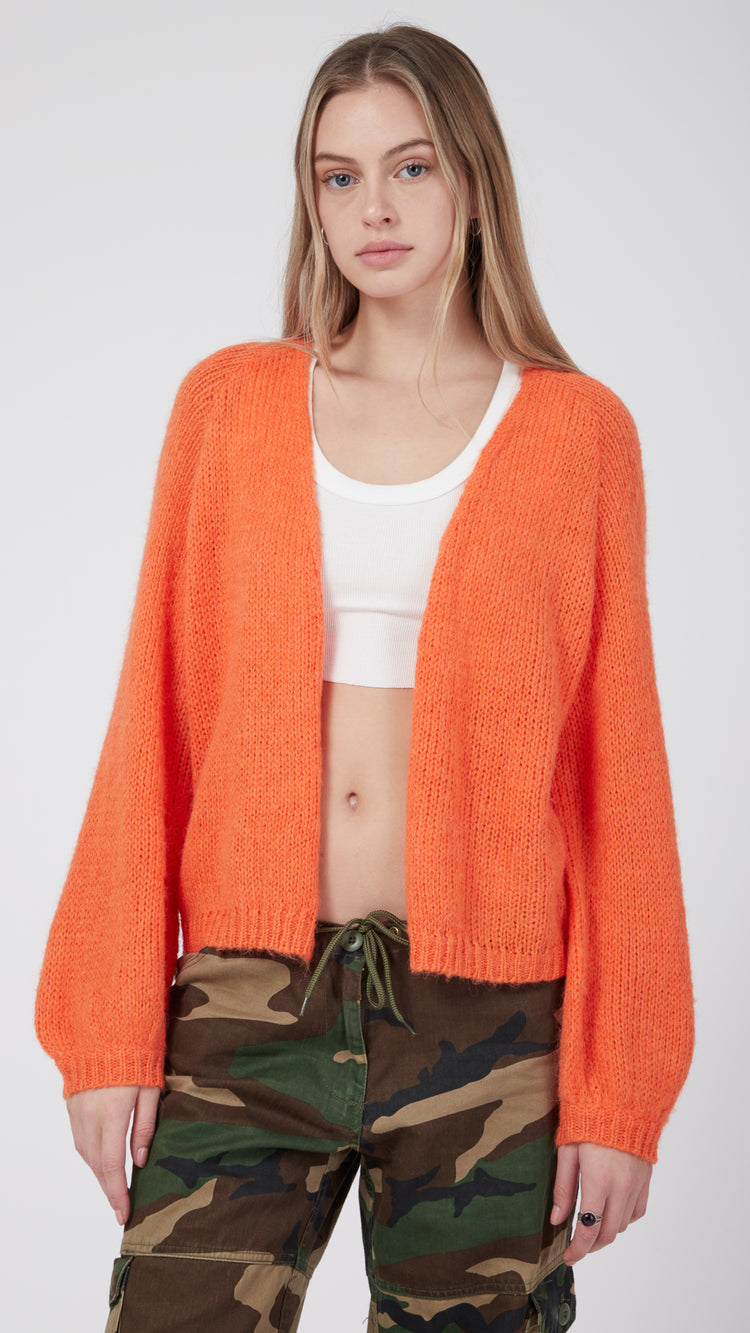 Orange Knit Cardigan