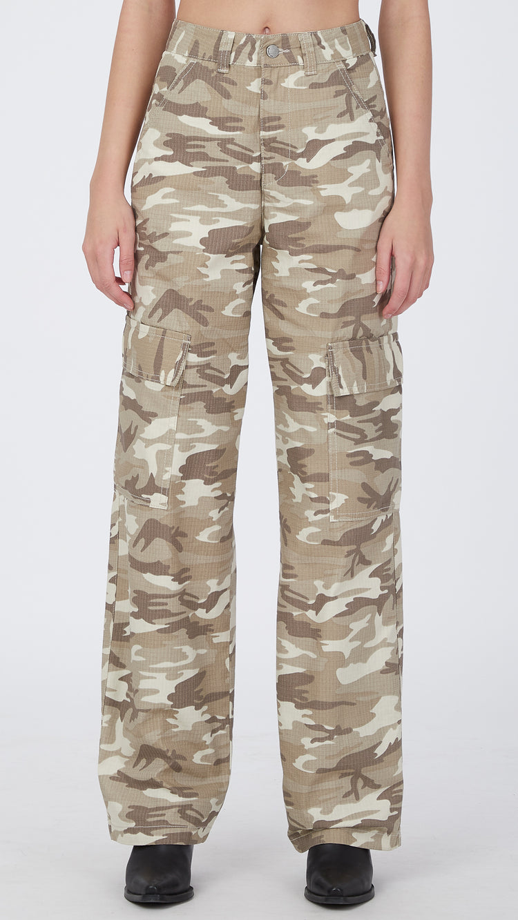Pantalon cargo camouflage taupe