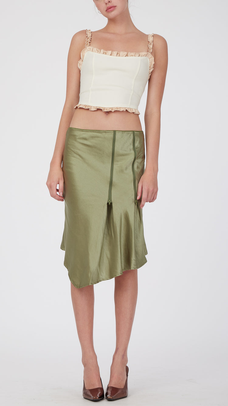Olive Slaza Midi Skirt