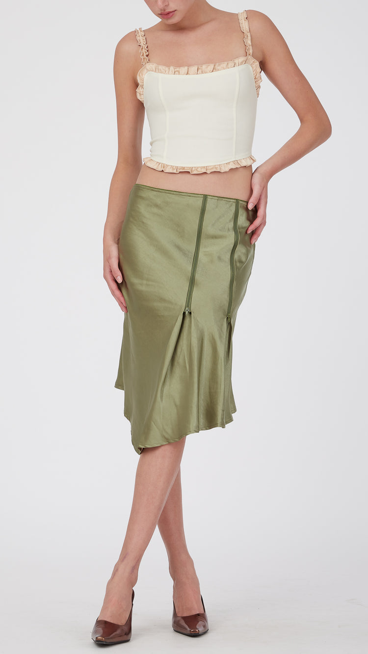 Olive Slaza Midi Skirt