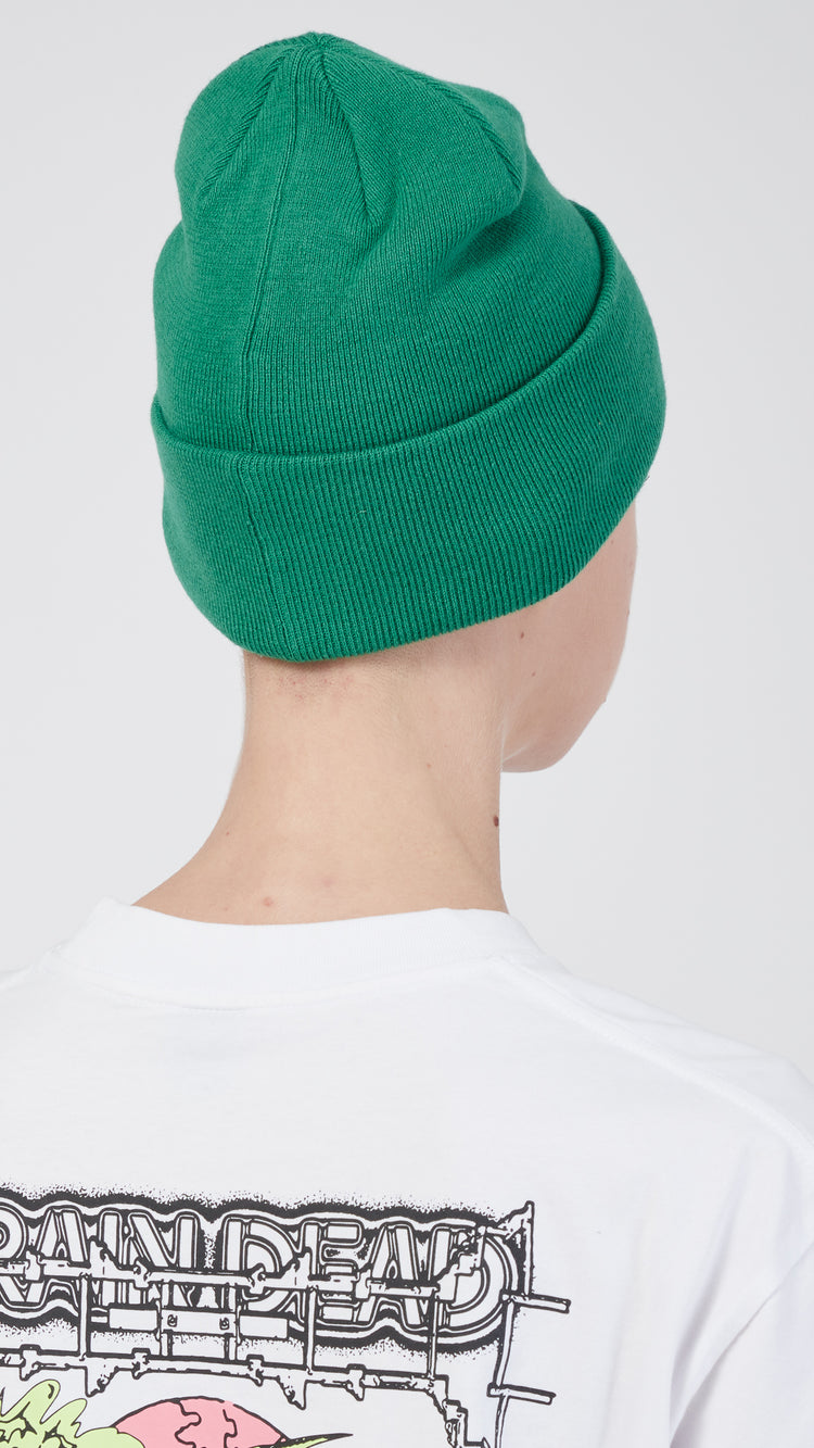 Bonnet en laine vert Logo Head