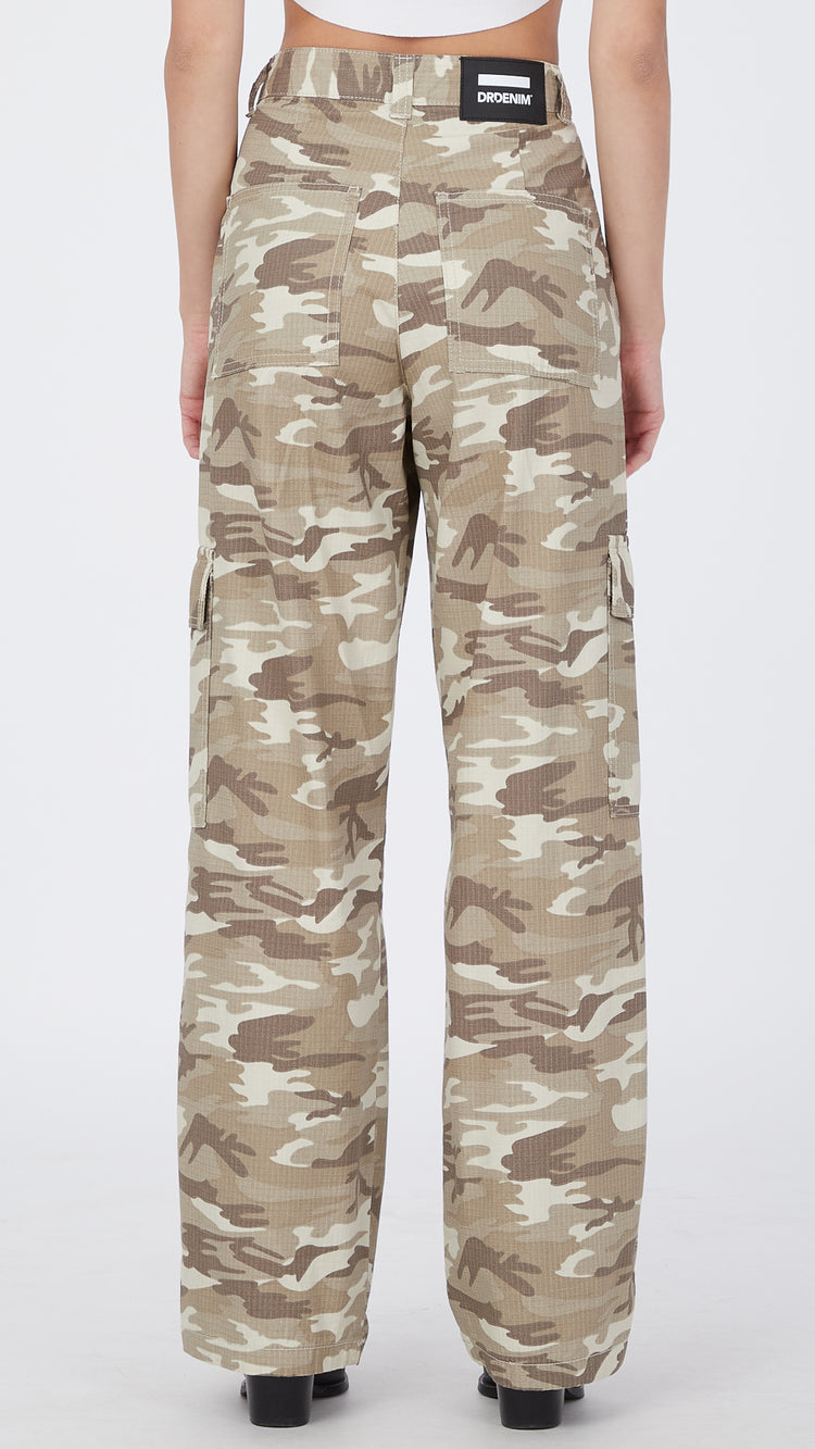 Pantalon cargo camouflage taupe